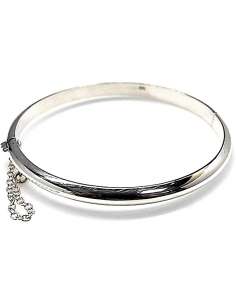 Pulsera para niña de media caña con cadena de seguridad de regalo - Plata 925