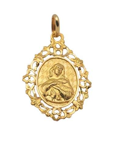 Medalla Santa Inmaculada 33x23 mm y 4.10 grms