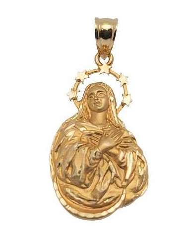 Medalla Virgen de la Inmaculada Busto  26x15mm 4.30grms