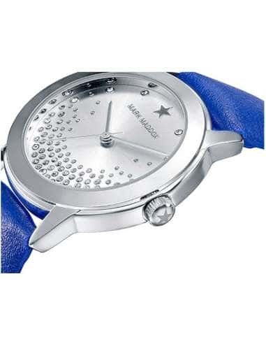 Reloj para Mujer con Correa Azul y Esfera Plateada con Circonitas - Mark Maddox MC6003-37