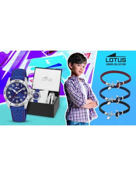 Pack Reloj y Complementos para Niño Cronógrafo negro con detalles rojos con pulsera de acero - Lotus Junior 18858/2