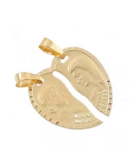 Colgante Corazón Enamorados Partido de oro - Oro amarillo 18K