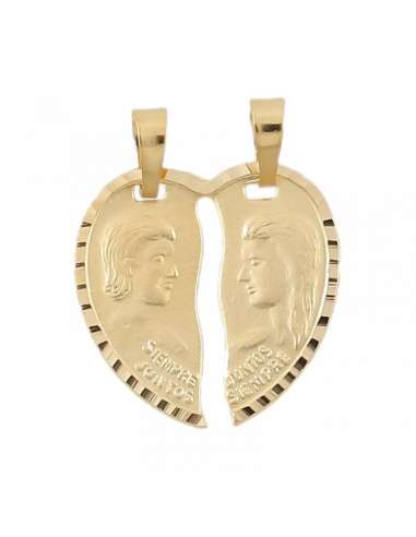 Colgante Corazón Enamorados Partido de oro - Oro amarillo 18K