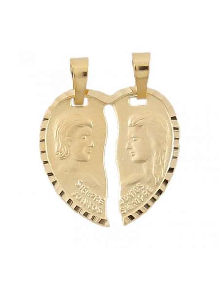 Colgante Corazón Enamorados Partido de oro - Oro amarillo 18K