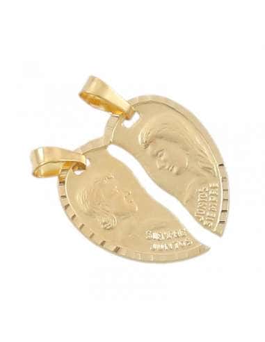 Colgante  Corazón enamorados partido, 6.10gr, 20x22mm