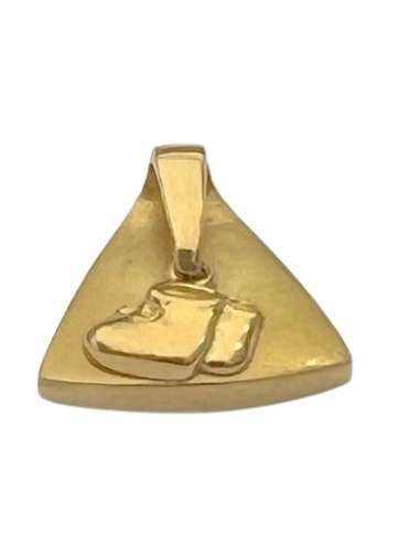 Colgante oro Triangulo con zapatitos de bebe 15x16mm  2.00grms