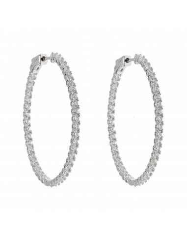 Pendientes para Mujer de plata aro con circonitas brillantes - Salvatore 151A0096