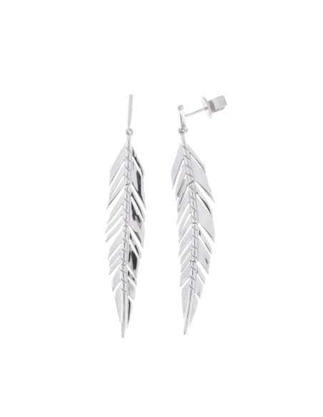 Pendientes para Mujer de plata en forma de  pluma - Salvatore 256A0045