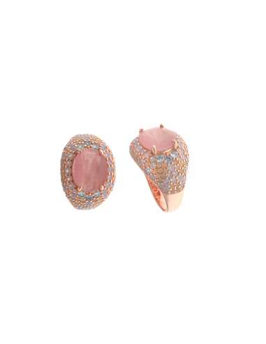 Anillo para Mujer de plata chapado en oro rosa Salvatore con circonitas y cristal rosa 252S0060/14