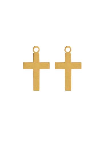 Colgante de oro 18K en forma de cruz para Poner en pendientes