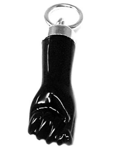 Colgante Puño negro fabricado en plata 15mm.