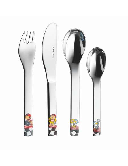 Vajilla Infantil  One Quick de 7 Piezas con motivo coches (Grabado incluido) - Puresings LU6086