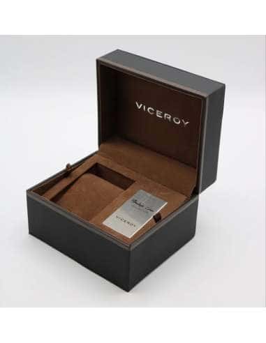 Reloj para Mujer Viceroy Esfera Marrón correa de Silicona Negra y Cristal de Zafiro