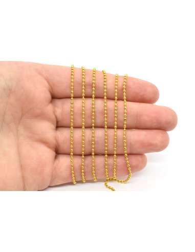 Cadena Bolitas de Oro Amarillo  - Oro Amarillo 18K