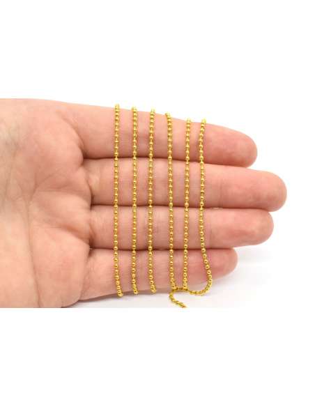 Cadena Bolitas de Oro Amarillo  - Oro Amarillo 18K