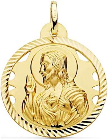 Medalla Corazón de Jesús oro 18k 16mm 1.8grs