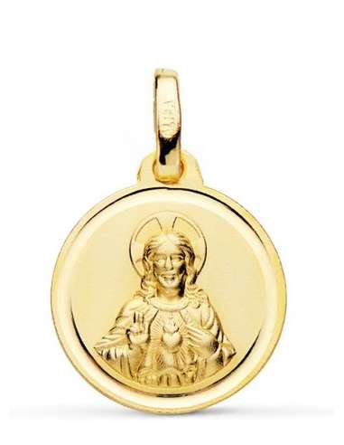 Medalla Corazón de Jesús oro 18k 13mm 1.3grs