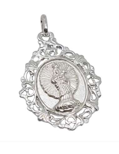 Medalla fabricada en plata de 1 ley  Virgen de Loreto 32x22 mm