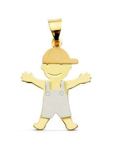Colgante en Oro Tricolor  con Figura de Niño - Oro Amarillo 18K