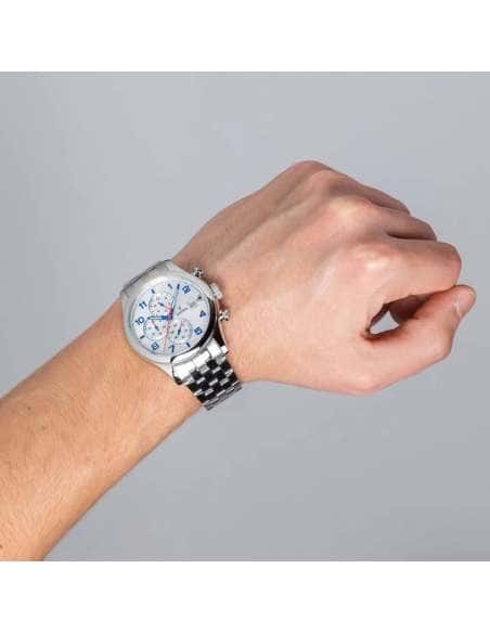 Reloj para Hombre Cronógrafo en Acero con Esfera Blanca y Detalles Azules - Festina F20374/4