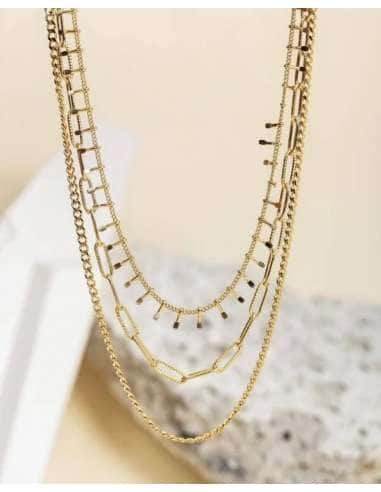 Collar para Mujer de Acero Dorado Tres Cadenas - Viceroy 1336C01012