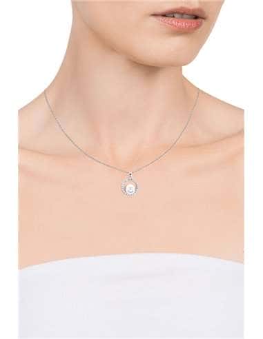 Collar para Mujer en Plata Bañada en Rodio con Circonitas y Perla Blanca - Viceroy 71044C000-68