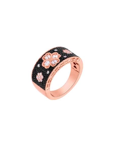 Anillo para Mujer Trébol Baño plata de ley  Rosa y Rutenio - Marea D02806/AU14