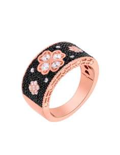 Anillo para Mujer Trébol Baño plata de ley  Rosa y Rutenio - Marea D02806/AU14