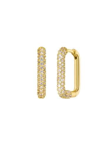 Pendientes para Mujer Rectangulares en Plata de Ley Chapada en oro con Circonitas - Marea D02001/CC