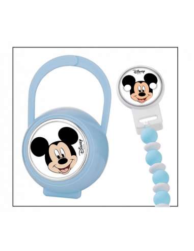 Set Pinza Mordedor Infantil y Porta Chupete Disney Mickey Mouse D491 C