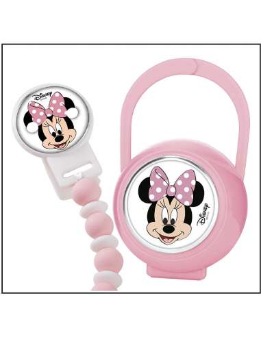 Set Pinza Mordedor Infantil y Porta Chupete Disney Minnie Mouse