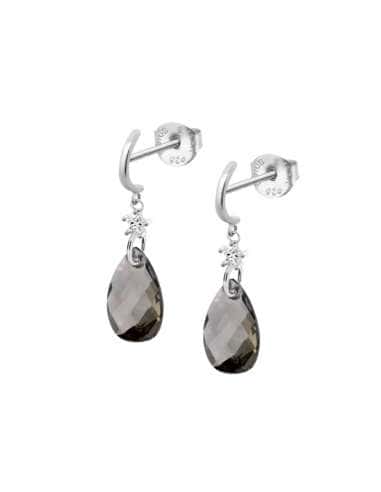 Pendientes para Mujer Largos Smoky en Plata de Ley con Circonitas - Lotus LP3611-4/1