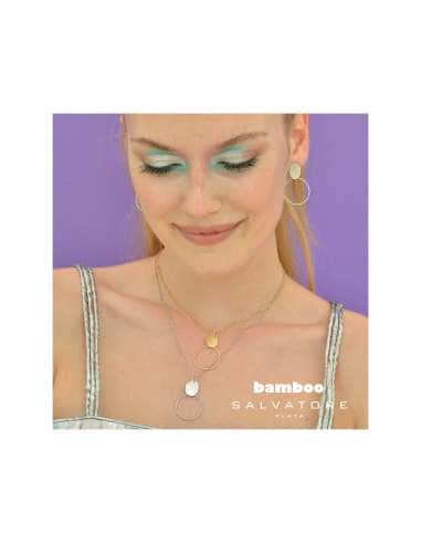 Collar para Mujer de Plata con Círculo Texturizado - Salvatore 203C0060