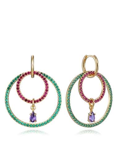Pendientes para Mujer de Plata Doble Aro Circonitas - Viceroy 13167E100-39