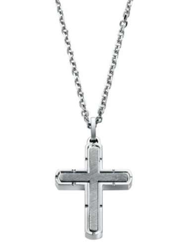 Colgante de hombre con motivo de cruz en acero bicolor Viceroy 15002C01000