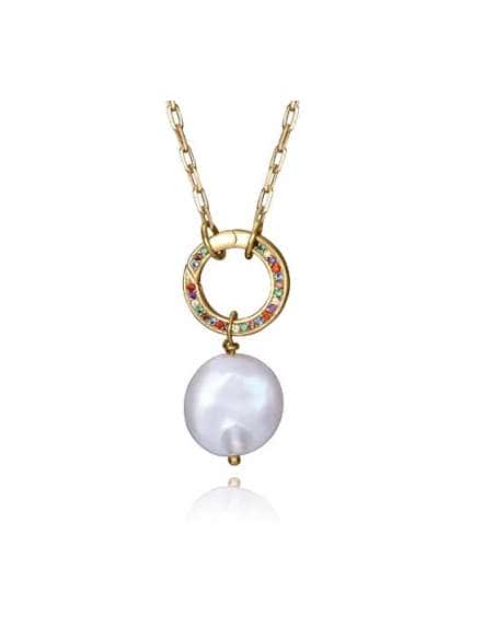 Collar para Mujer de Plata Pella con circulo con circonita multicolor- Viceroy 13180C100-99