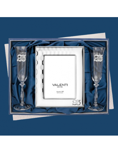 Estuche Copas y Marco de fotos 25º Aniversario - Global Argenti  GA52139/4LV