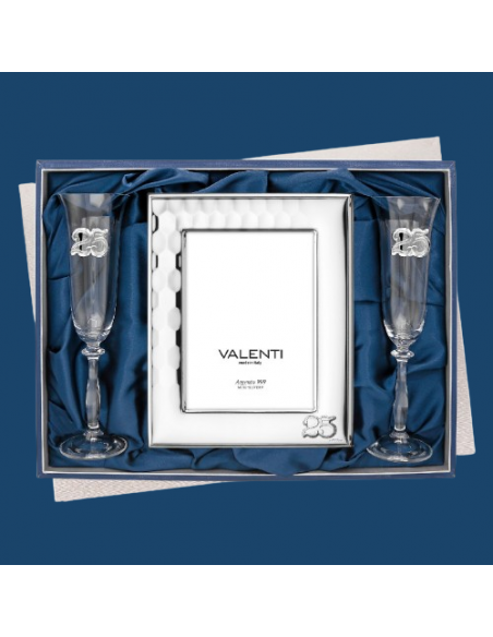 Estuche Copas y Marco de fotos 25º Aniversario - Global Argenti  GA52139/4LV