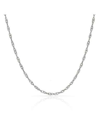 Cadena Singapur  Oro Blanco - Oro Blanco 18K
