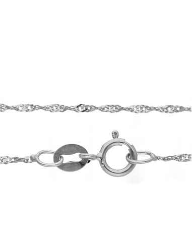 Cadena Singapur  Oro Blanco - Oro Blanco 18K