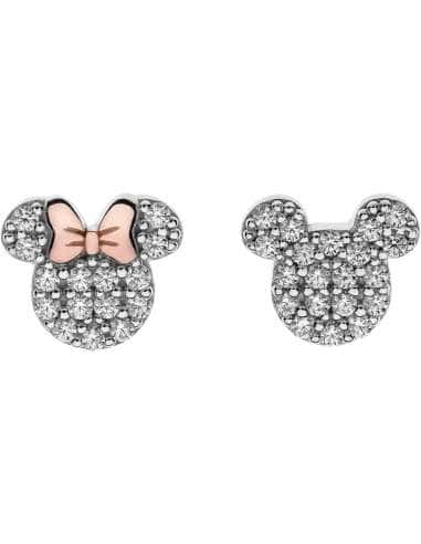 Pendientes Minnie Mouse en Plata con Circonitas y Enamel - Disney ES00015TZWL.CS