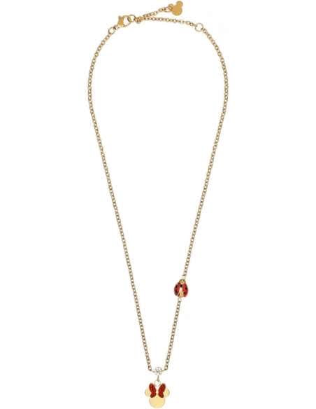 Collar Minnie Mouse con Cristales Rojos y Mariquita de Plata Dorada - Disney N600605YRRL-157.CJ