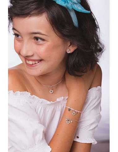 Collar Unisex Corazón con Circonitas y Corona de Plata  - Disney CS00003TZWL-P.CS