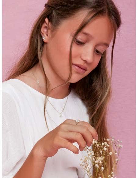 Anillo para Niña Adaptable Plata de Ley y Perlas - Marea D03306/AA10