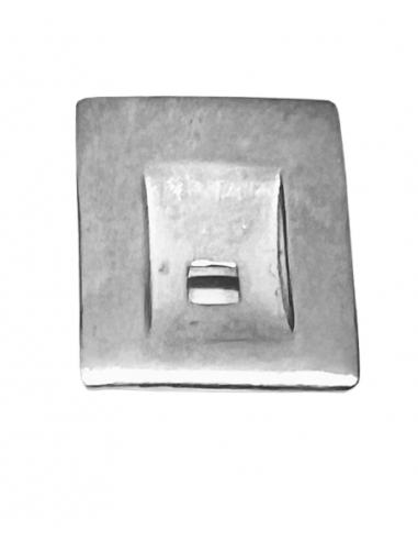 Colgante de plata con forma rectangular mate y brillo central