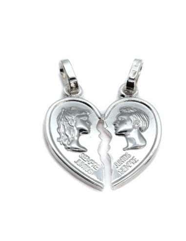 Colgante Unisex de Plata “Juntos por Siempre” Corazón divisible - Plata 925