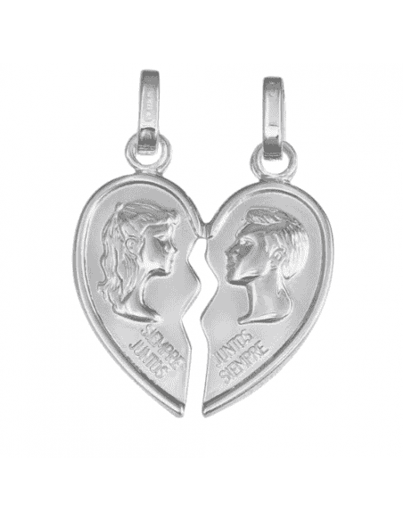 Colgante Unisex de Plata “Juntos por Siempre” Corazón divisible - Plata 925