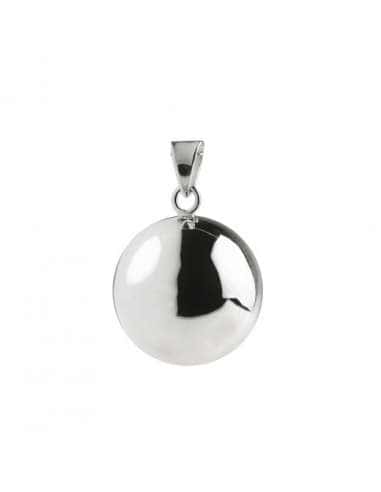 Colgante para Mujer de Plata Llamador de Ángel Bola Lisa - Plata 925
