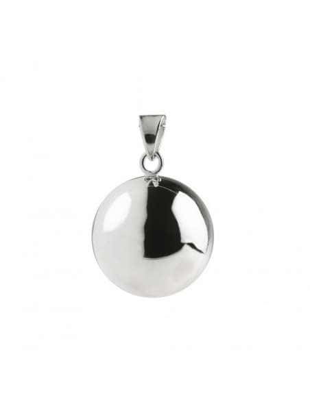Colgante para Mujer de Plata Llamador de Ángel Bola Lisa - Plata 925