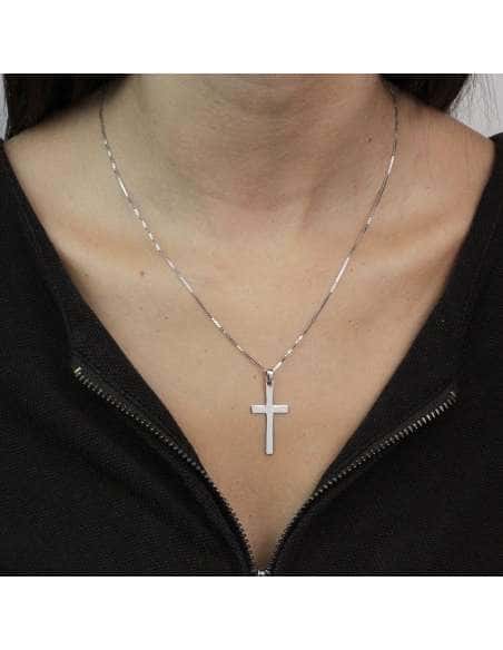 Colgante Cruz Lisa de Plata de Ley - Plata 925